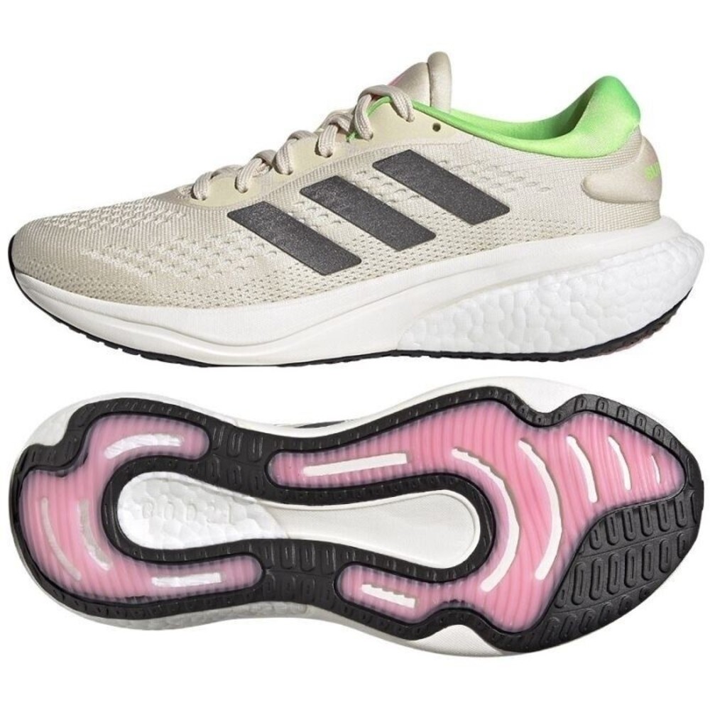 WOMEN'S adidas Supernova 2 Ecru Tint Solar Green Running Shoes GW9095